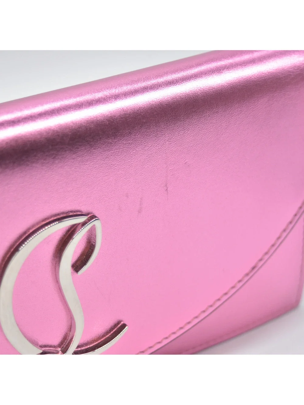 $1390 Christian Louboutin Calfskin Loubi54 Crossbody Clutch